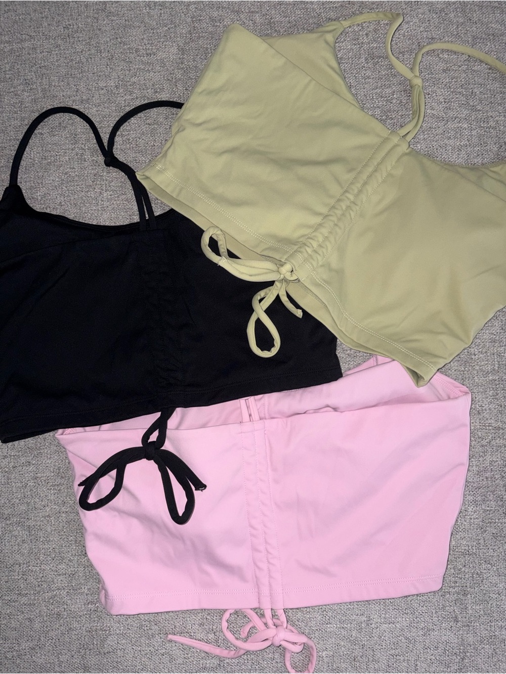 Pink Ruched Drawstring Crop Top - Picture 2 of 3